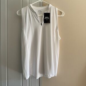 Slazenger Hydro Dri-Fit Womens White Golf Tennis Pickleball Polo Shirt Large NWT